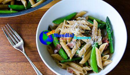 Spring Penne with Sugar Snap Peas & Asparagus