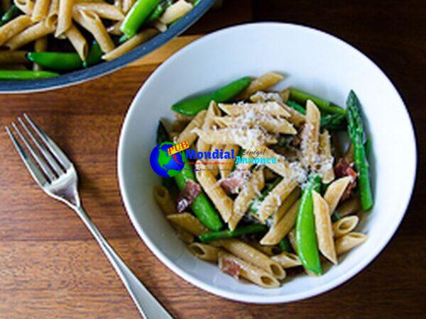 Spring Penne with Sugar Snap Peas & Asparagus