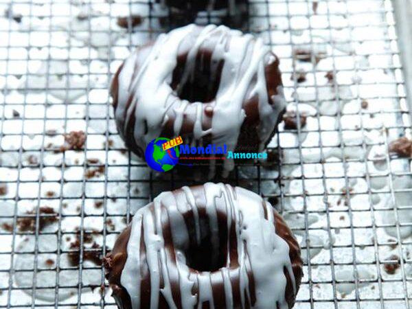 Gluten-Free Chocolate Donuts With Zebra Glaze