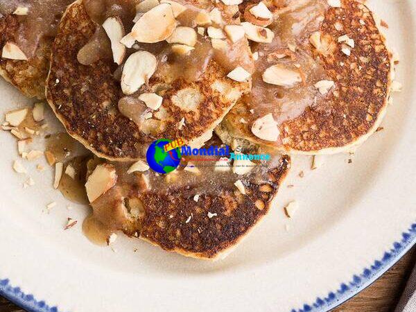 Gluten-Free Banana-Almond Pancakes with Date Caramel