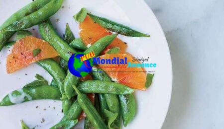 Sugar Snap Peas with Mint and Warm Coconut Dressing