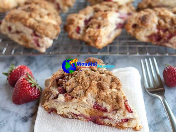 Recipe: Strawberry-Sour Cream Scones with Brown Sugar Disintegrate