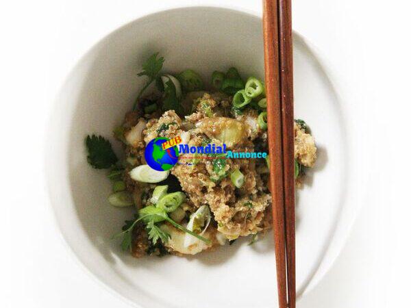 Fried Quinoa with Crispy Eggplant and Bok Choy