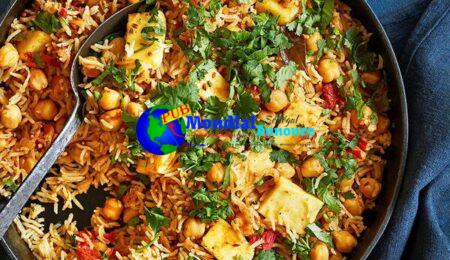 Paneer & chickpea pulao