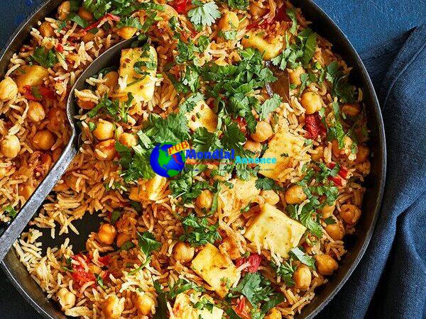 Paneer & chickpea pulao