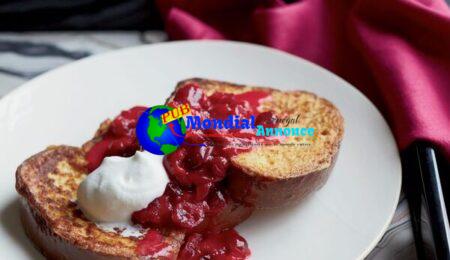 Brioche French Toast with Brown Sugar-Cranberry Sauce