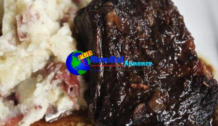 Balsamic-Brown Sugar Short Ribs With Garlic Mashed Potatoes Recipe