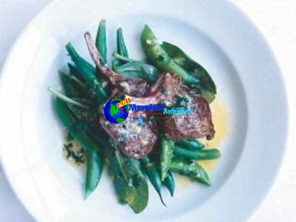 Lamb Cutlets With Sugar Snaps, Green Beans And Parsley Butter