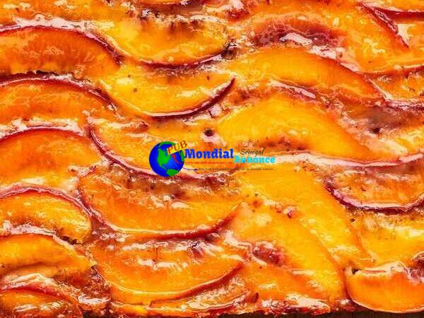 Vegan Peach-Almond Upside-Down Cake