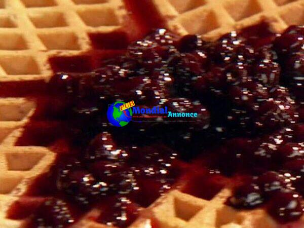 Cinnamon-Sugar Waffles with Blueberry Syrup