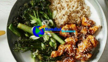 Sticky Sesame Hen With Broccolini and Brown Rice