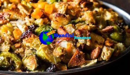 Butternut Squash, Brussels Sprout, And Bread Stuffing With Apples