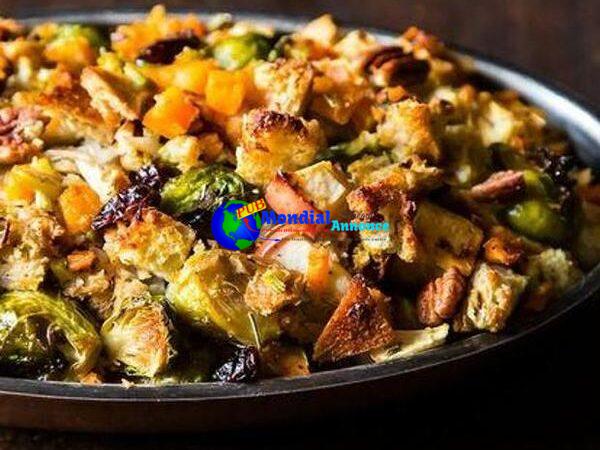 Butternut Squash, Brussels Sprout, And Bread Stuffing With Apples