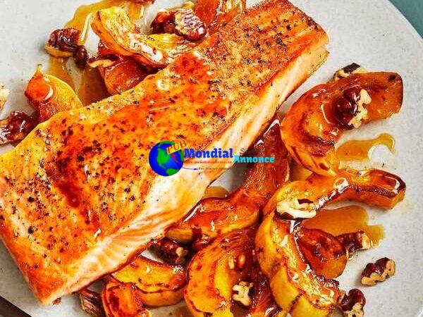 Brown Sugar–Glazed Salmon with Buttery Roasted Squash