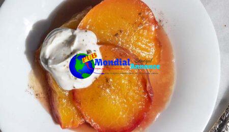 Roasted Peaches in Bourbon Syrup with Smoked Salt