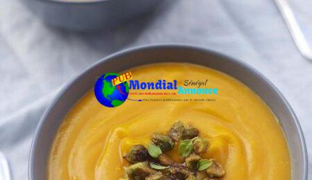 Creamy Coconut & Butternut Squash Soup With Sugared Pistachios