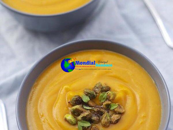 Creamy Coconut & Butternut Squash Soup With Sugared Pistachios