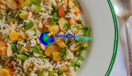 Brown Rice Pilaf with Toasted Almonds and Parsley