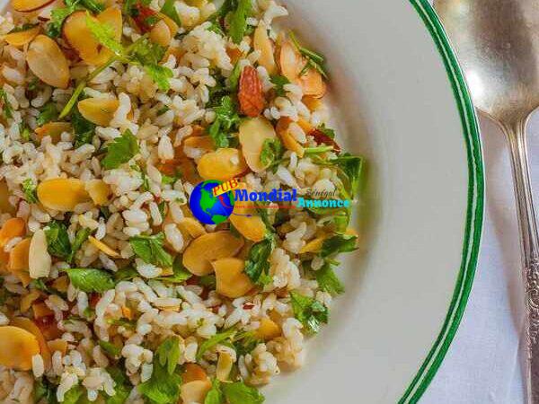 Brown Rice Pilaf with Toasted Almonds and Parsley