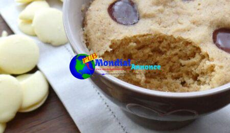 Chestnut flour white chocolate mug cake