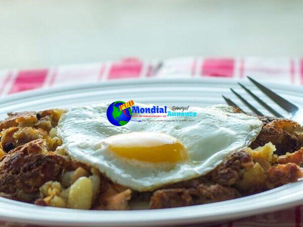 Potato, Onion, and Nova Hash with Eggs