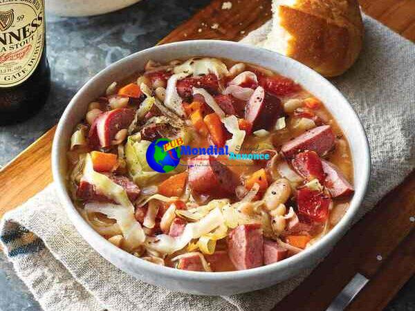 Gradual-Cooker Irish Sausage, Bean & Cabbage Stew