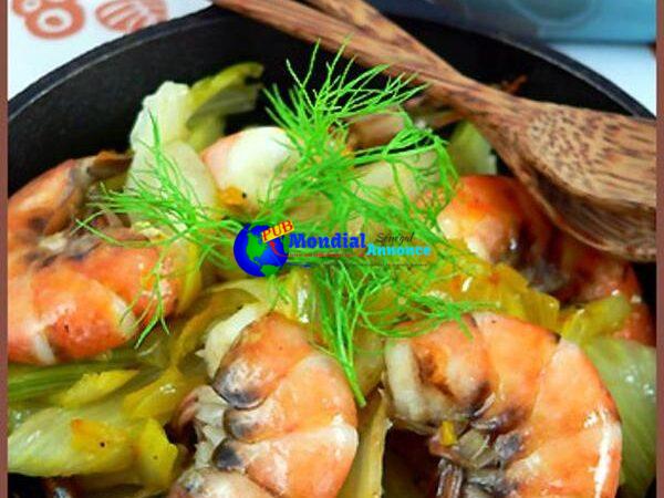 Saffron Shrimps Tajine With Confit Fennel