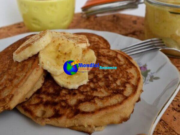 Caramelized Banana Pancakes with Maple Banana Mousse