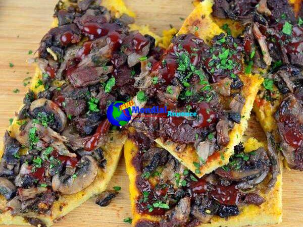 Cashew Polenta with Mushrooms and Tomato-Pomegranate Good deal