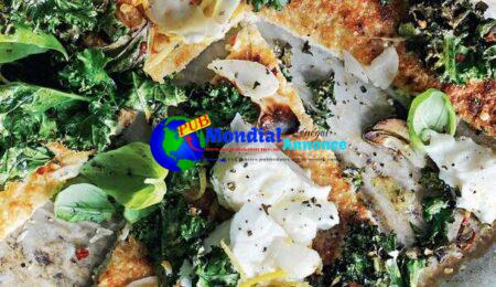 Cauliflower Pizzas With Mozzarella, Kale, and Lemon