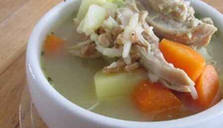 Mineral Broth Chicken Soup with Farro