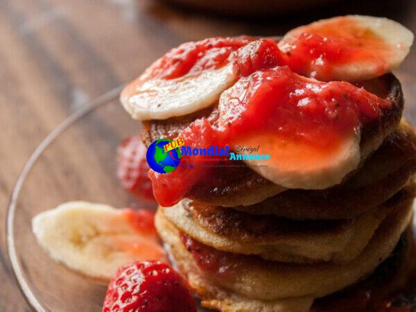 Strawberry and Banana Silver Greenback Pancakes