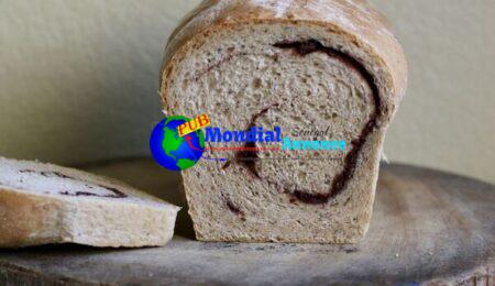 Red Bean Swirled Dark Rice Bread