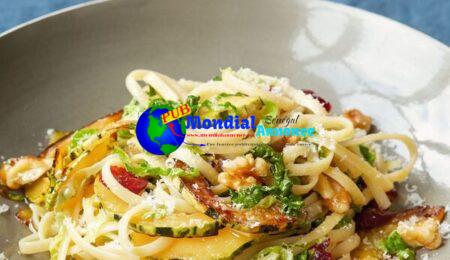 Pasta with Cabbage, Iciness Squash and Walnuts