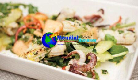 Grilled Squid Salad with Arugula and Melon