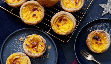 Clementine custard tarts