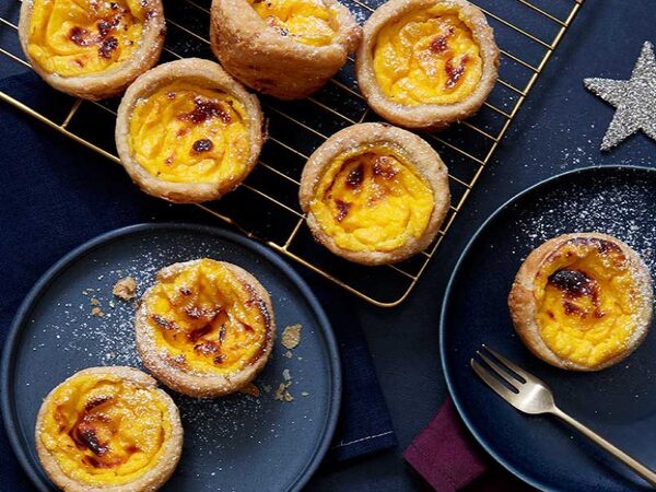 Clementine custard tarts