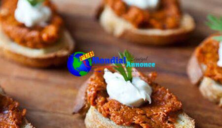 Roasted Carrot Harissa and Crème Fraîche Crostini