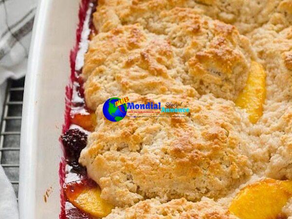 Peach and Blackberry Buttermilk Biscuit Cobbler