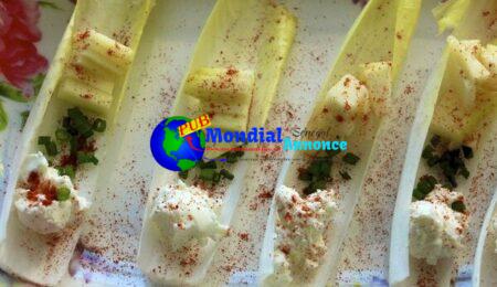 Inexperienced and Red Endive Boats