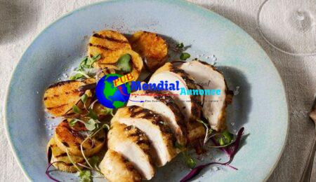 Citrusy, Garlicky Grilled Rooster Breasts With Grilled Potatoes