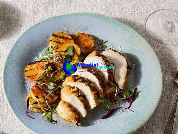 Citrusy, Garlicky Grilled Rooster Breasts With Grilled Potatoes