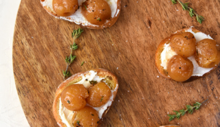 Royal Anne Cherry and Goat Cheese Crostini