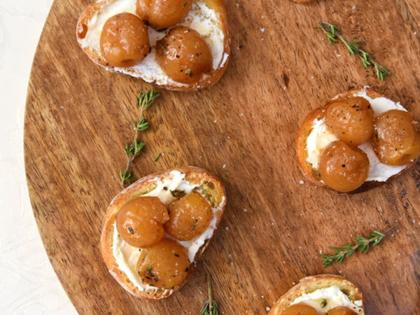 Royal Anne Cherry and Goat Cheese Crostini