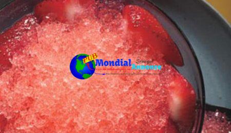 Watermelon Granita With Gingered Strawberries