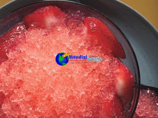 Watermelon Granita With Gingered Strawberries