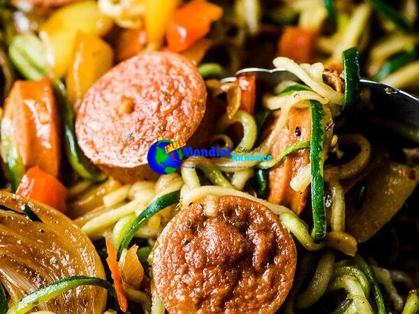 Sausage and Peppers with Zoodles