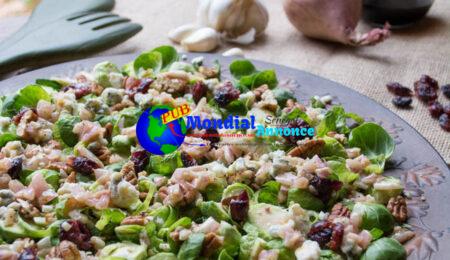 Straightforward Low Carb Pecan Cranberry Brussels Sprout Salad