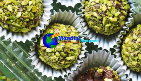 Salted pistachio truffles