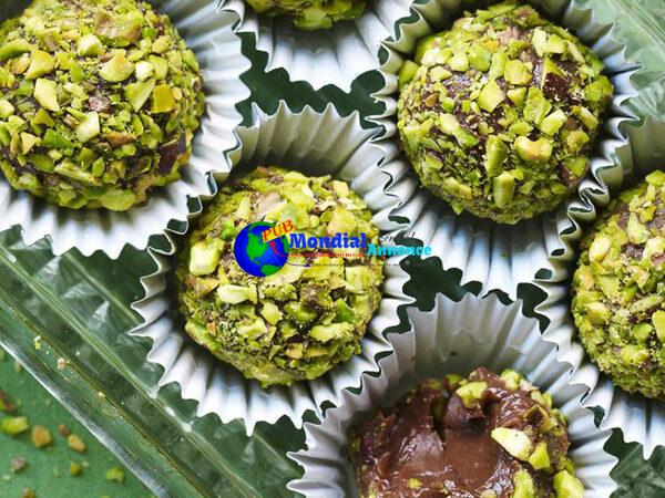 Salted pistachio truffles